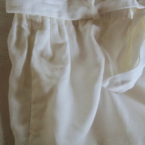 Have LA White Linen Blend Paperbag Waist Shorts M - Picture 4 of 6